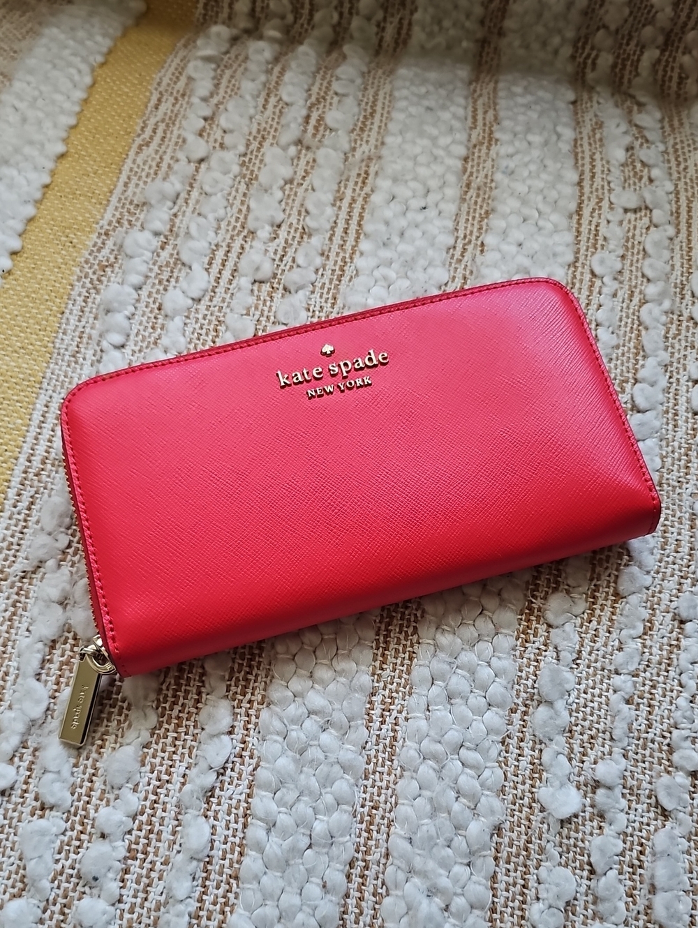 kate spade Staci Large Continental Wallet In Flourescent Geranium